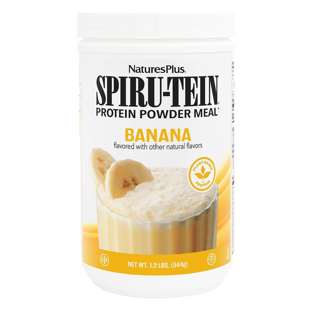 Naturezas Plus SPIRU-TEIN, Banana - 1,2 lbs - Shake de Proteínas Baseadas em Plantas - Não-GMO, Vegetariano, Sem Glúten - 16 Servimentos