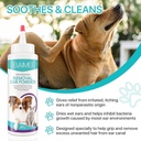 Limpador da orelha do cão, Lavar a orelha para cães e gatos, Remoção do cabelo do ouvido do cão, Tratamento da infecção do ouvido do animal de estimação, Efetivamente Remove Debris, Waxy, Acumulação e Odor da orelha, Acalma Itchy & Orelhas inflamadas
