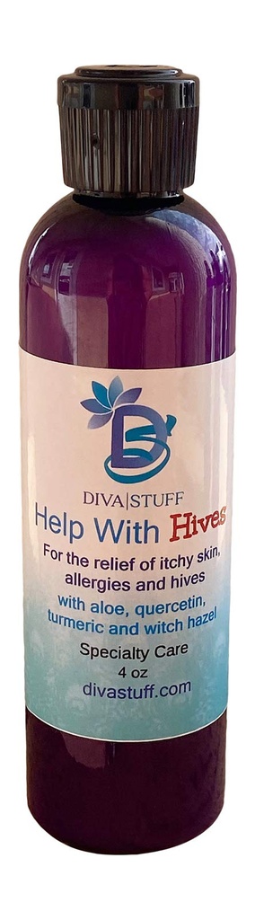 Diva material ajuda com colmeias, para o alívio e prevenção de erupções, colmeias, pele comichosa, coceira vermelha e muito mais. Todos os ingredientes naturais, 4 onças