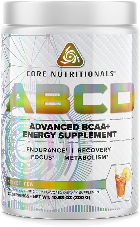 Núcleo Nutricionais Platinum ABCD Avançado BCAA Suplemento de energia, melhora a resistência, recuperação e foco 30 Servings (Sweet Tea)