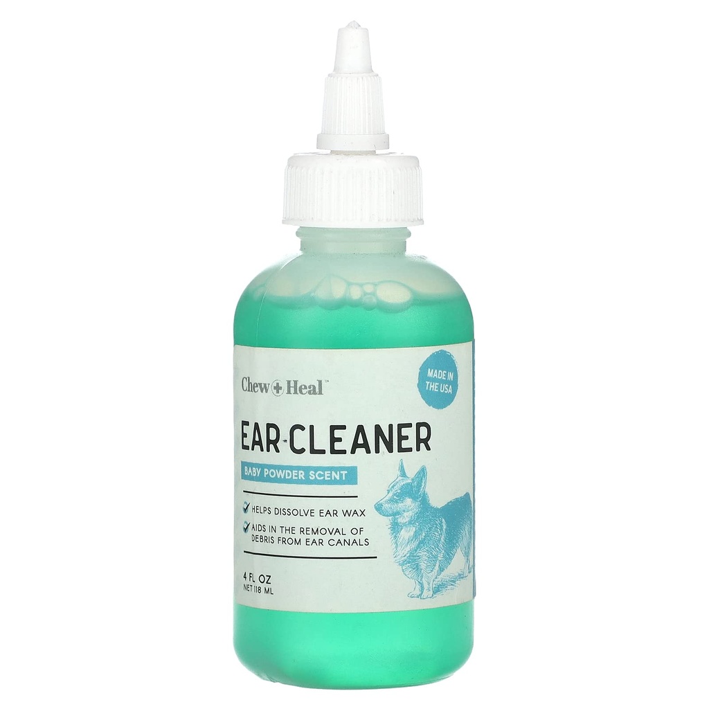 Mastigar + Curar a solução limpador do ouvido do cão 4 oz Dropper □ Lavar o ouvido do animal de estimação para cães e gatos para prevenir infecções e remover cera □ Aliviar aloe, Hazel bruxa & Tea Tree Oil