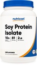Nutricost Soja proteína isolate pó, 2 LB sem sabor - 10 gramas de proteína por serviço, Vegan, GMO-livre e sem glúten