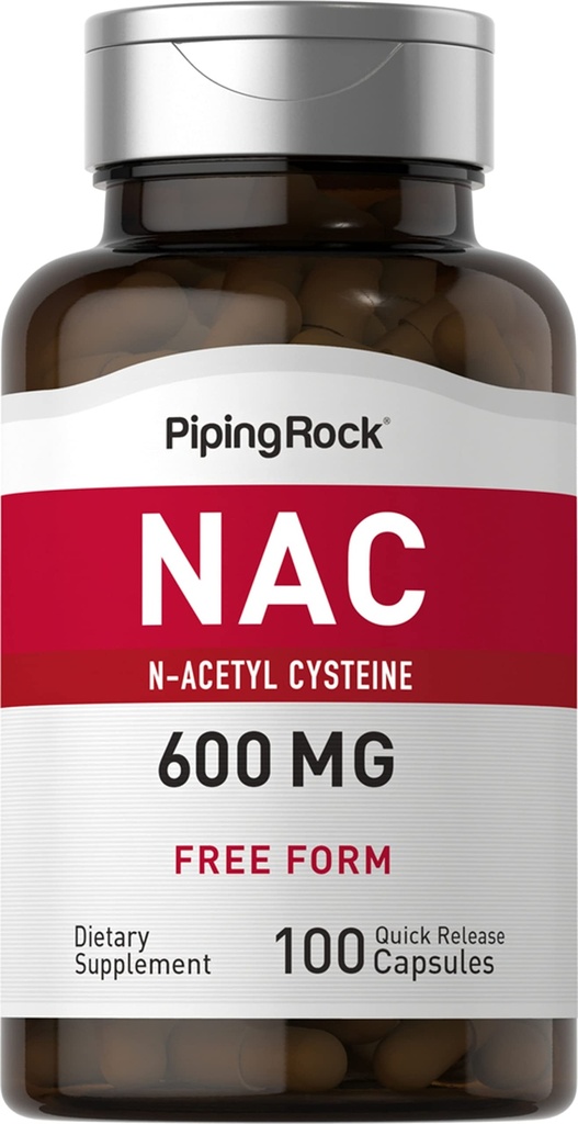 Piping Rock NAC Supplement N-Acetil Cysteine 600mg Ou 100 cápsulas