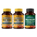 Sandhu Herbals Zinc 50mg & Sea Moss Black Seed Oil Ashwagandha Ginger Burdock Root Supplement for Men & Women!Made in USA