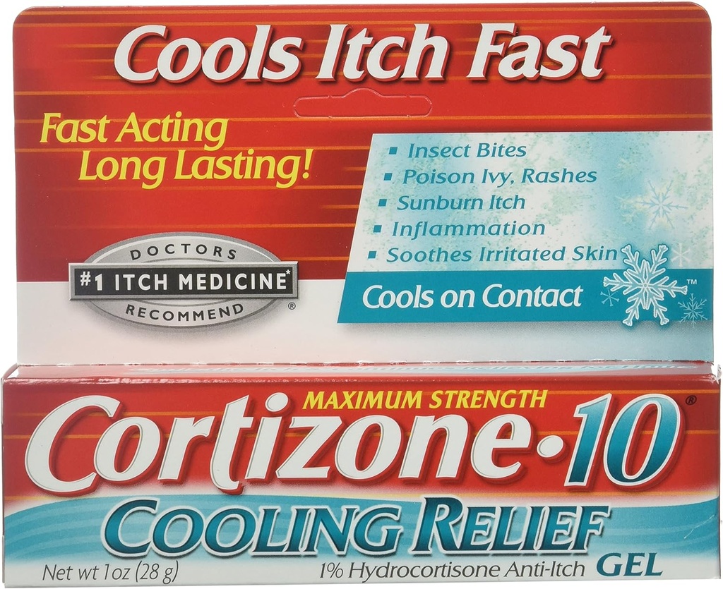 Cortizone-10 Resfriamento Anti-Itch Gel 1 onças (Pacote de 3)