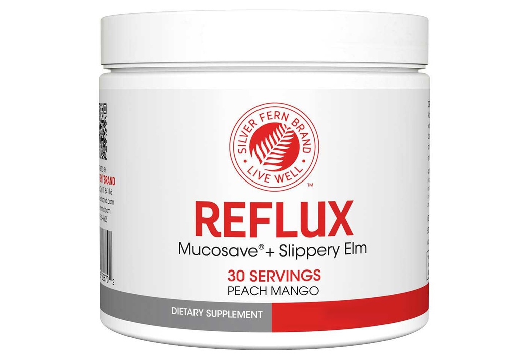 Suplemento Digestivo de Reflux - sabor de manga de pêssego - Cada banheira = 30 Scoops = 30 Servings - Suporte Mucosal para questões ácidas - com Mucosave FG e Slippery Elm Bark (1 Tub)