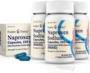 Geles líquidos Foster & Thrive com Naproxeno Sódio 220mg AINES Redutor da Febre da Dor, 40 Gels, (Pacote de 3)