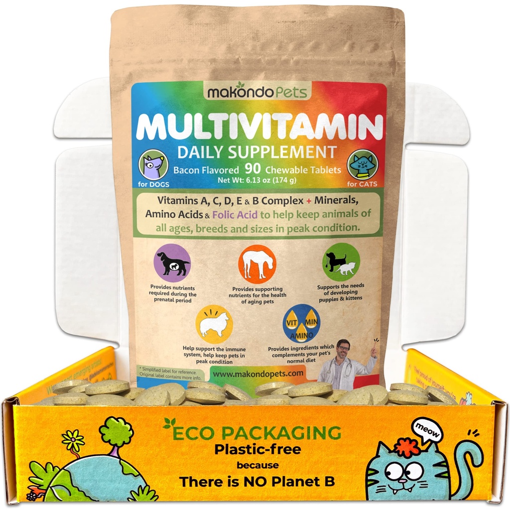Vitaminas pré-natais – Multivitamina, Ácido Fólico, Cálcio, Ferro, Minerais e Aminoácidos. Ideal para Grávida, Amamentação e Animais de estimação recém-nascidos – Suplemento de cachorro sênior, Puppy Multi Vitamina Completo.