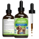 Bem-estar de animais de estimação ouro vida para cães - Suporta desintoxicação, saúde do sistema imunológico, antioxidantes - Vet-Formulated Herbal Supplement – 4 oz (118 ml)