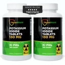 Comprimidos de Iodeto de Potássio - 130mg Comprimidos de Iodo para Exposição à Radiação - USA Made Nuclear Fallout Pills KI Pills YODO Naciente 120 Tablets (2 Pack)
