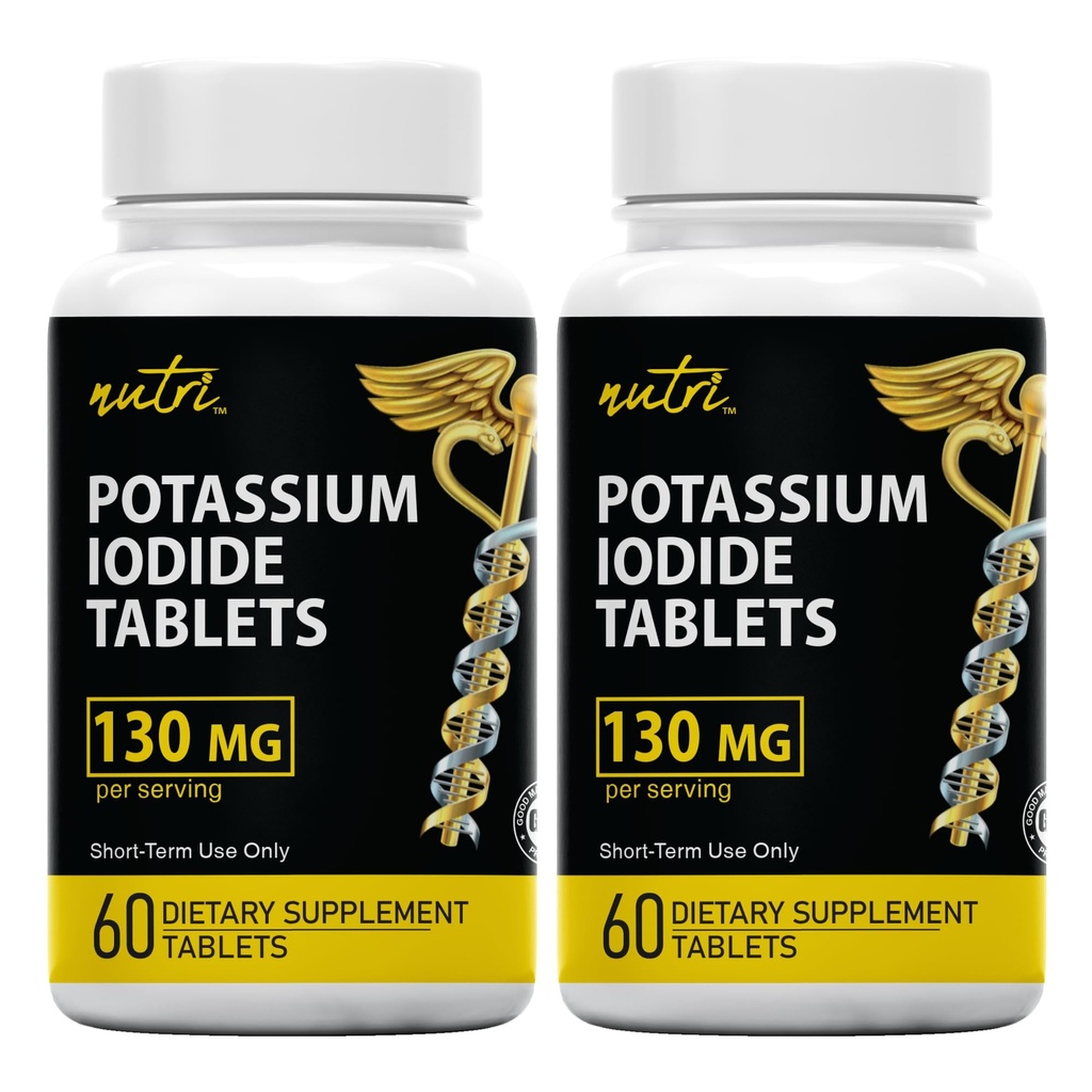 Comprimidos de Iodeto de Potássio (Pacote de 2) 130mg - 120 comprimidos EXP 10/2032 - YODO Naciente - KI Pills - Yoduro de Potasio