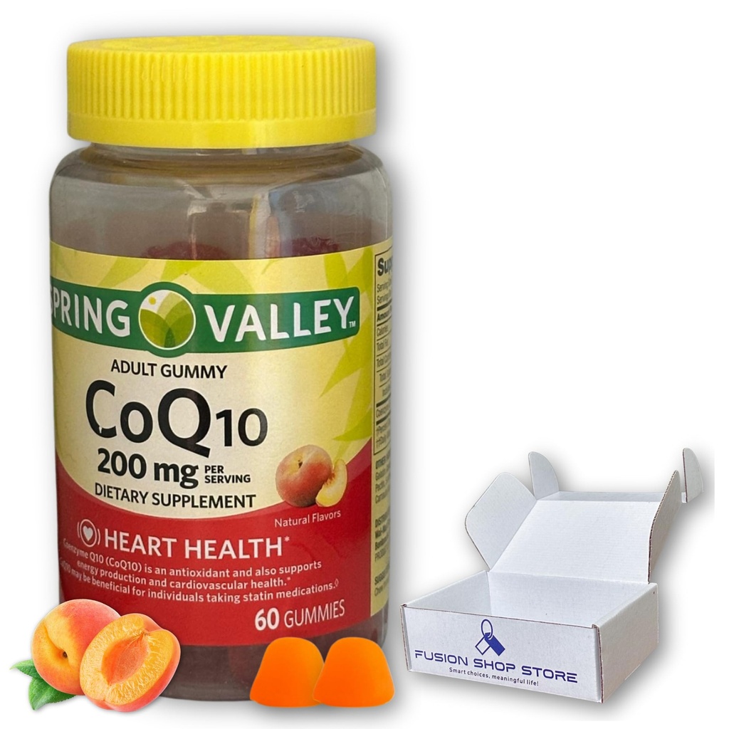 FUSION LOJA Escolhas inteligentes, vida significativa! Coq10 200mg Gummies- Suplemento de Coenzima para Adultos 60 ct (Pacote de 1)