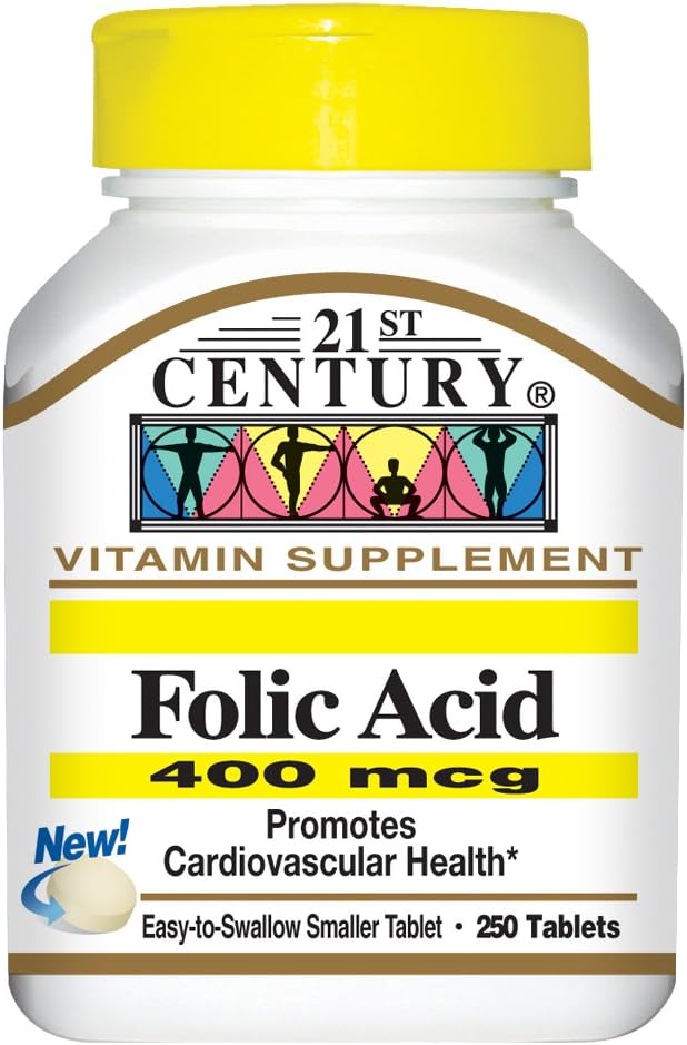 Ácido Fólico do Século XXI 400 mcg Comprimidos, 250-Count (Pacote de 2)