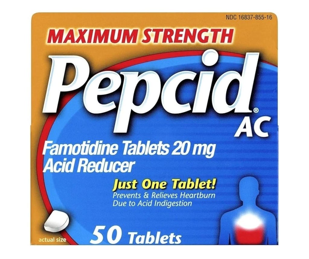 Comprimidos de dosagem máxima do redutor de ácido AC pepcid, 100-Count