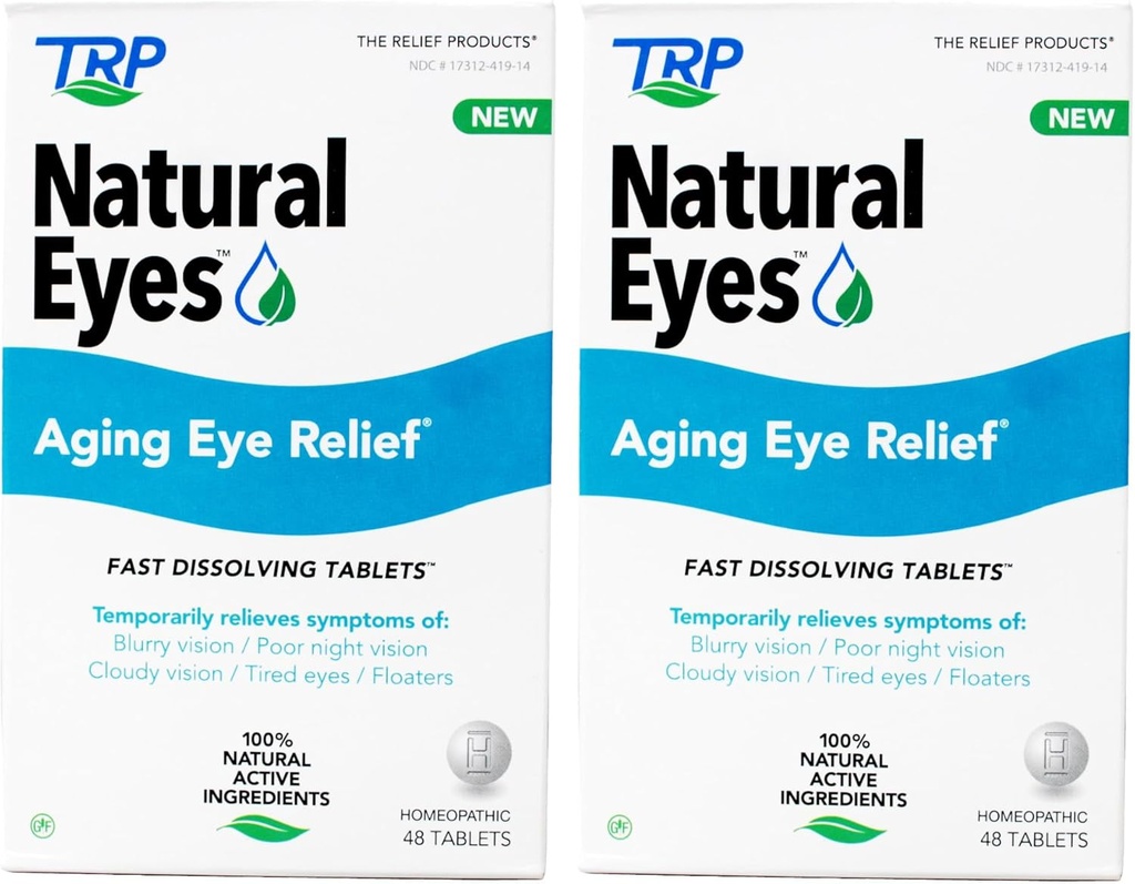 TRP Olhos naturais, comprimidos homeopáticos, sem glúten, 48 ct (Pacote de 2)