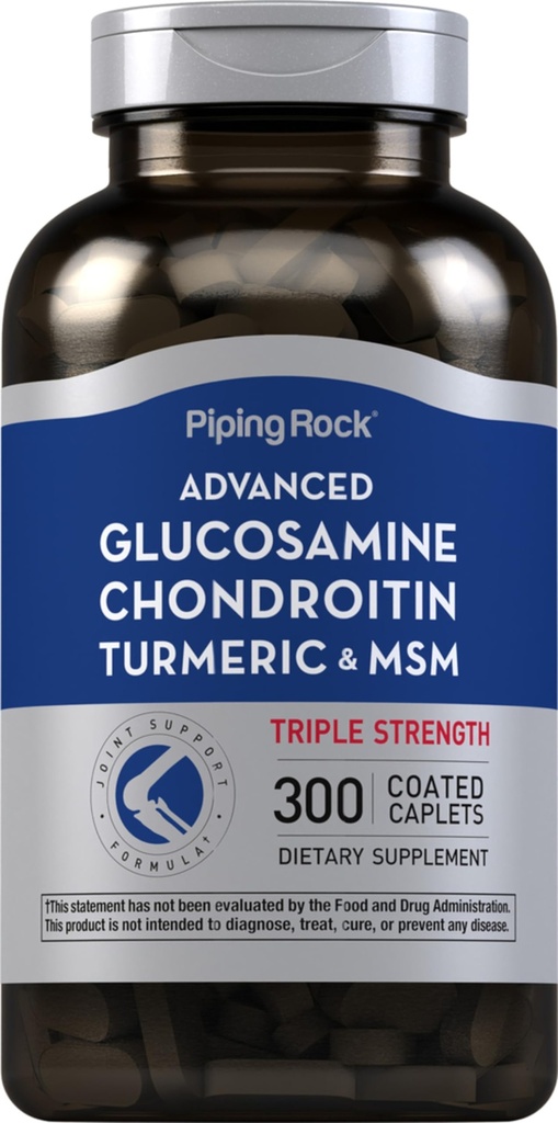 Piping Rock Glucosamine Chondroitin HSH Açafrão 300 Caplets Suplemento para Mulheres e Homens □ Advanced Triple Strength Complex