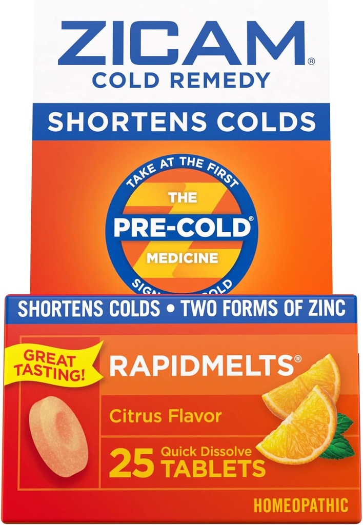 Zicam Cold Remedy Zinc Rapidmelts, Citrus Flavor, 25 Count (Pacote de 2)