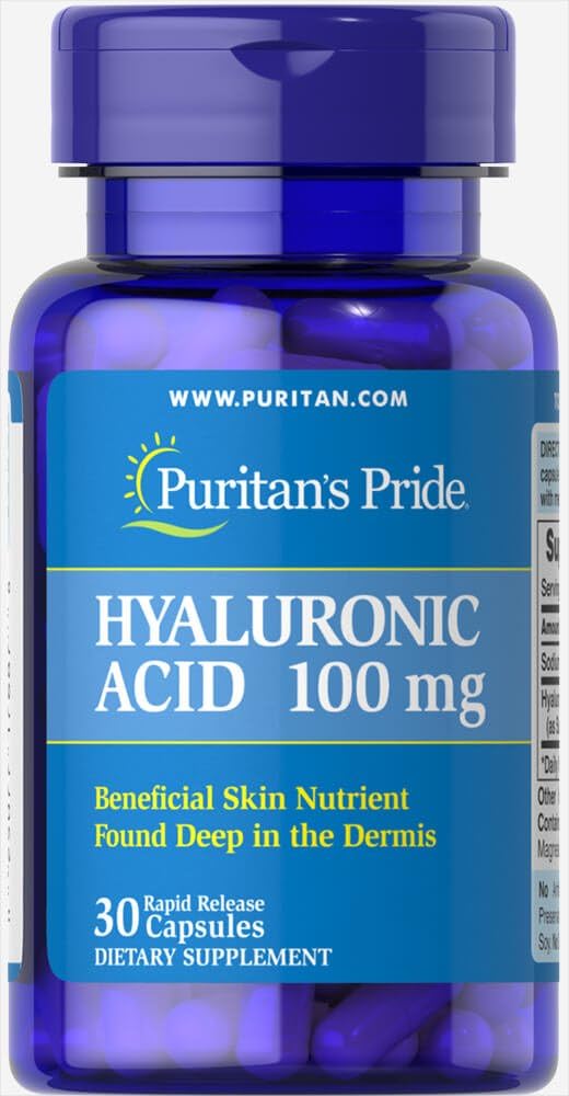 Ácido Hialurónico do Orgulho do Puritano 100 mg-30 Cápsulas