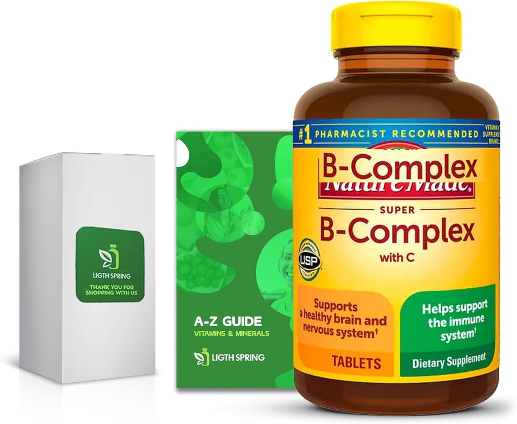Super B-Complexo com C, 460 Comprimidos com Vitaminas e Minerais exclusivos A a Z - Guia Melhor Ligth & Primavera (2 itens)