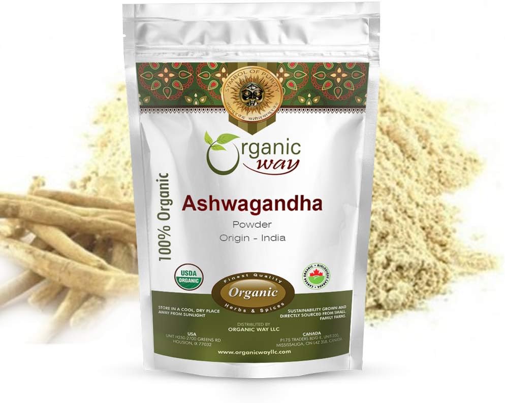 Via Orgânica Premium Ashwagandha Root Powder (Withania somnifera) - Organic & Kosher Certified - Vegan - Não GMO & Gluten Free - Origem - Índia (1Lbs / 16Oz)