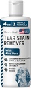 Mastigue + Cure Labs Pet Tear Stain Removedor para cães - 4 oz Lavar e limpar os olhos do cão com base em água - Dissolve Gunk & Buildup - Extrato de Aloe Vera & Pepino