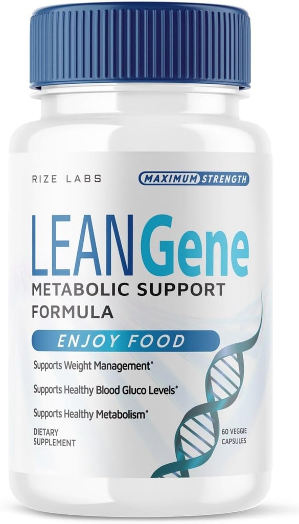 Rize labs Lean Gene Supplement, Fórmula de Suporte Metabólico para Perda de Peso Avançada, Cápsulas de Força Máxima, Pills All-Natural (60 Cápsulas)