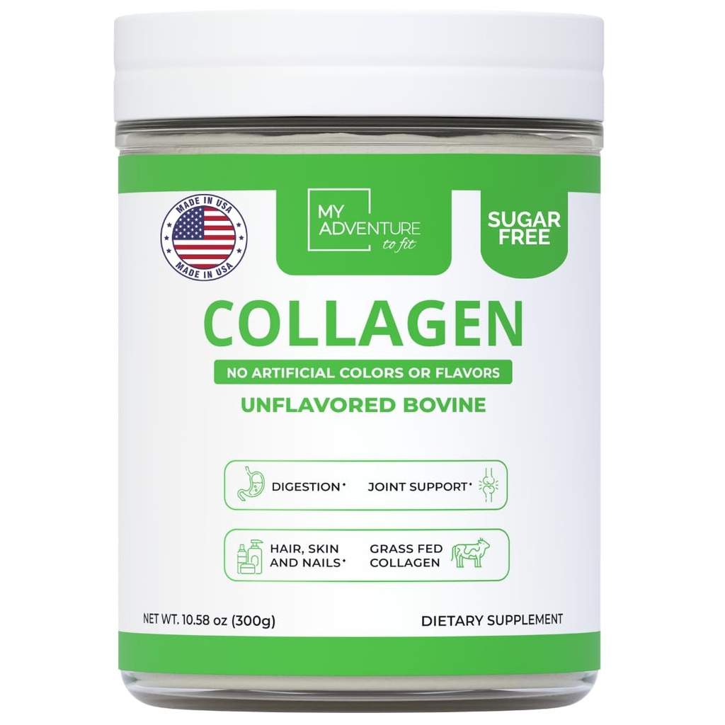 Minha aventura para caber Colágeno Hidrolisado para Mulheres - Pó de Colágeno de Grama para Crescimento Músculo & Proteína de Colágeno Pó - Keto Colágeno Pó para Juntas & Gut Saúde - Bovinos sem sabor 300g