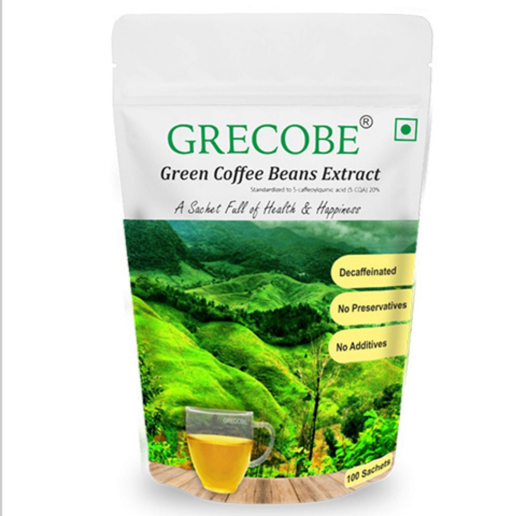 100% Pure Green Coffee Beans Extract com 50% de ácidos clorogénicos, descafeinados, antioxidantes .