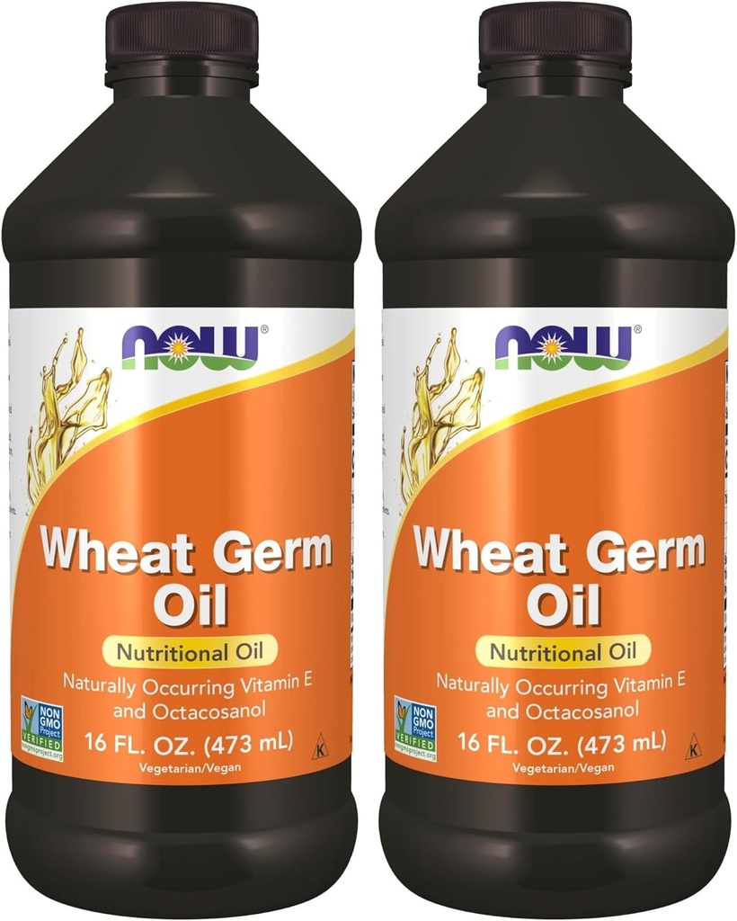 Now Supplements, óleo de germe de trigo com ácidos gordos essenciais (EFAs), óleo nutricional, 16-onça (Pacote de 2)