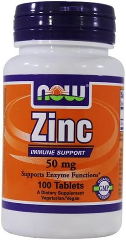 NOW Suplementos, Zinco 50 mg, 100 Comprimidos