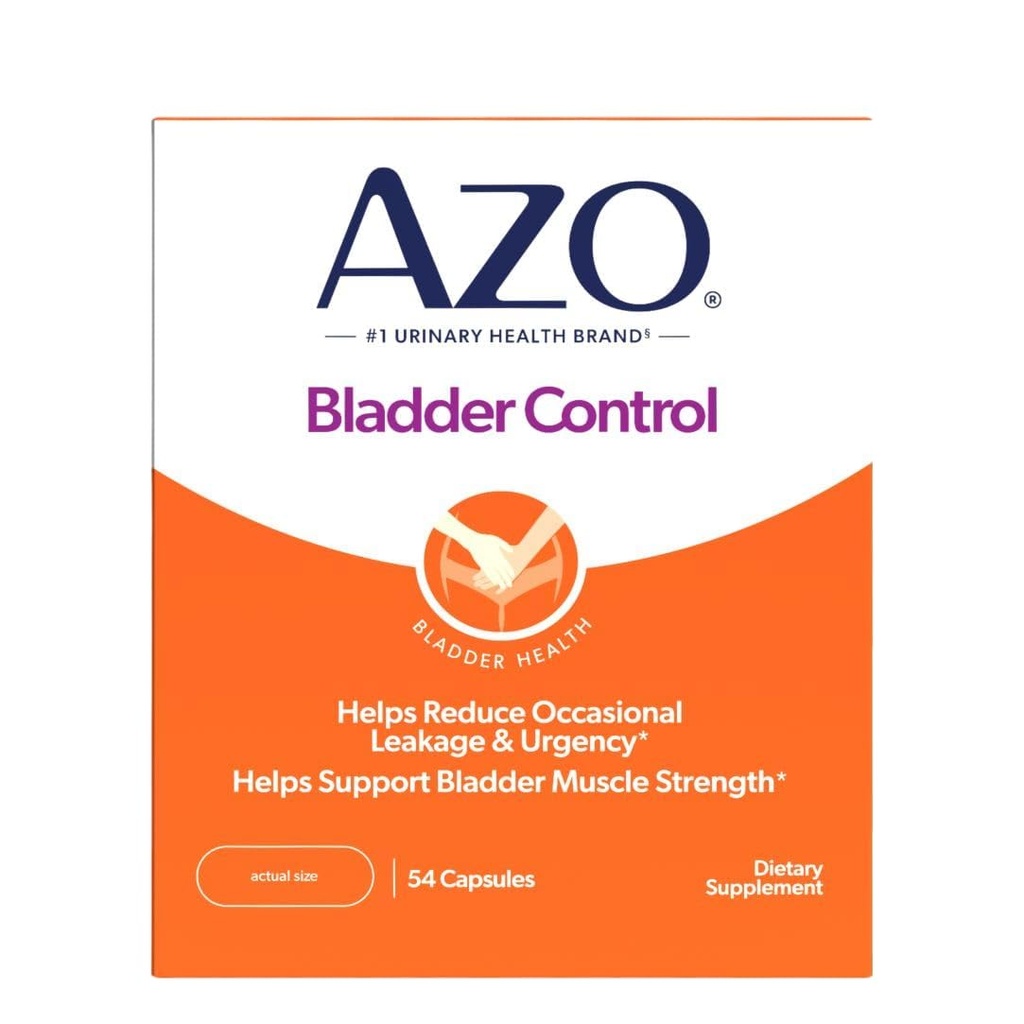 AZO Bladder Control with Go-Less Daily Supplement Ajuda a Reduzir Urgência Ocasional* Ajuda a reduzir o vazamento ocasional devido ao riso, espirros e exercício
