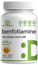 Benfotiamina 600mg Por serviço, 180 Cápsulas Veggie (300mg Por Cap) – Gordura Solúvel Vitamina B1 Suplemento de tiamina – 3o partido testado, Vegan, Não-GMO, Gluten Free