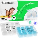 Tampões de ouvido para dormir (14 pares), Tampões de ouvido de silicone macio, reutilizável, Dormir, Cancelamento de ruído, Natação, Trabalho