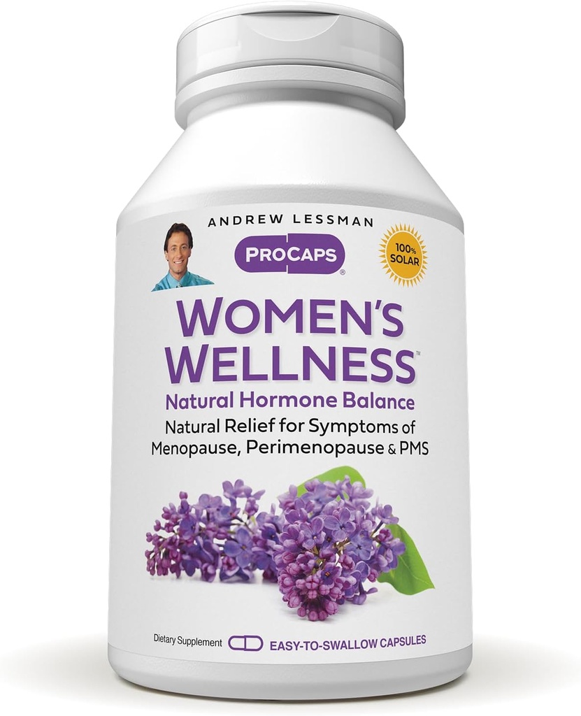 ANDREW LESSMAN Women's Wellness 60 Cápsulas - Naturalmente Alivia sintomas de SPM, menopausa e perimenopausa, com soja isoflavonas, EGCG, Cranberry, brócolis e muito mais. Cápsulas fáceis de engolir