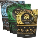 8 oz Koa Kava Bundle com pó de raiz Premium Tongan, Fijian Waka e Vanuatu Waka Kava