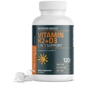 Bronson Vitamina K2 D3 (MK7) Suplemento não-GMO Fórmula Vitamina D3 5000UI (125 mcg) e 90 mcg K2 MK-7, Complexo D & K fácil de engolir, 120 comprimidos