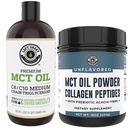 Desempenho Costa Esquerda MCT Premium de 32 onças e MCT sem sabor de 16 onças + pó de colágeno