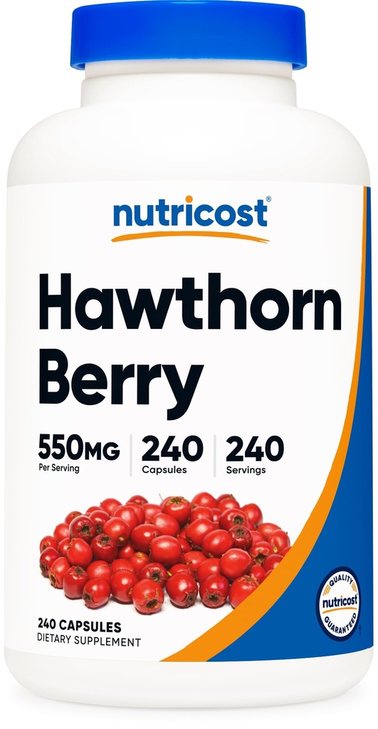 Nutricost Hawthorn Berry Cápsulas 550mg, 240 Cápsulas, Vegetarian Friendly, Non-GMO & Gluten Grátis