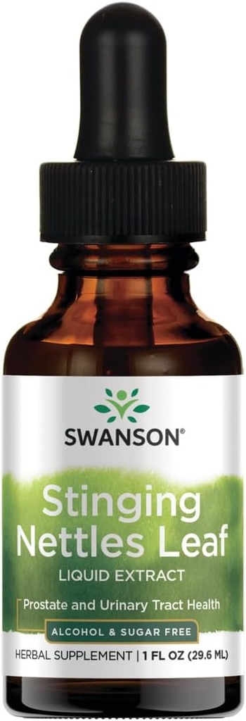 Swanson Stinging Nettles Folha de Extrato Líquido Álcool e sem Açúcar 1 onça (29,6 ml) Líquido