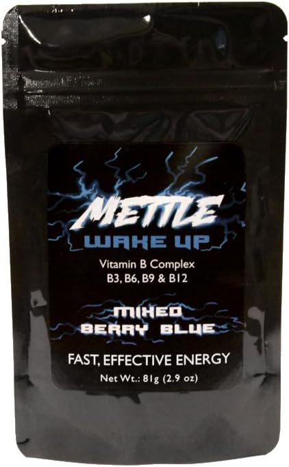 Energia Beber em pó - 25 ServÃμes de açúcar grátis - 200mg Cafeína - Mistura de bebida energética do mettle (Azuis Cereja Misturada)