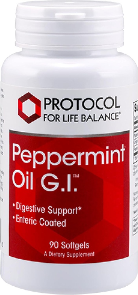 Protocolo Peppermint G.I. - para apoio digestivo à saúde * - com hortelã, óleo de gengibre e óleo de funcho - entérico-revestido - Dairy Free & Halal - 90 Softgels