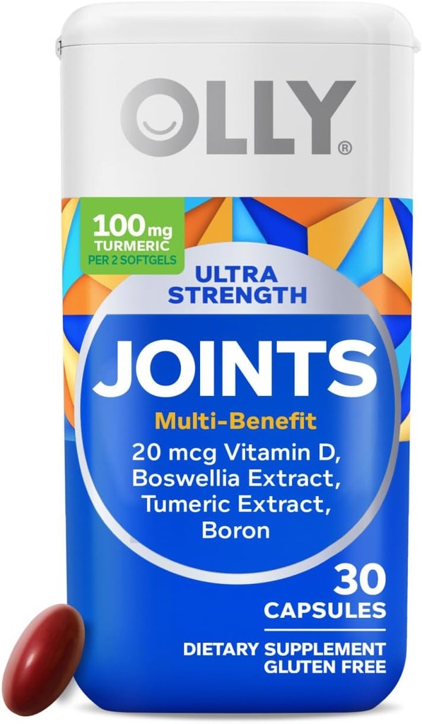OLLY Ultra Joint Softgels, Extrato Boswellic, Açafrão, Vitamina D, Boron, Fonte de 30 dias - 30ct