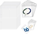 Viagem Jewelry Organizer Case Livro de armazenamento de jóias transparente Binder Bag para brincos, Anéis, Colar, Pulseira, Páginas internas e bolsas