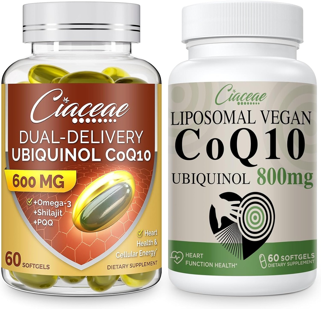 CoQ10 lipossomal 800mg 1PCS Bundle com Ubiquinol CoQ10 600 MG Softgels com Omega-3 & Shilajit & PQQ 1PCS
