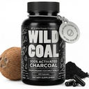 Alimentos Selvagens Cápsulas de carvão ativado 100% Organic Coconut Shells Active Tablets para Bloating & Hangover . Lab Tested & Non-GMO Detox Pills .