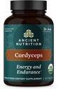 Ancient Nutrition Organic Cordyceps Tablets, Made with Ashwagandha, Suporta energia e resistência, Gluten Free, Vegan, Paleo e Keto Friendly, 30 Contagem