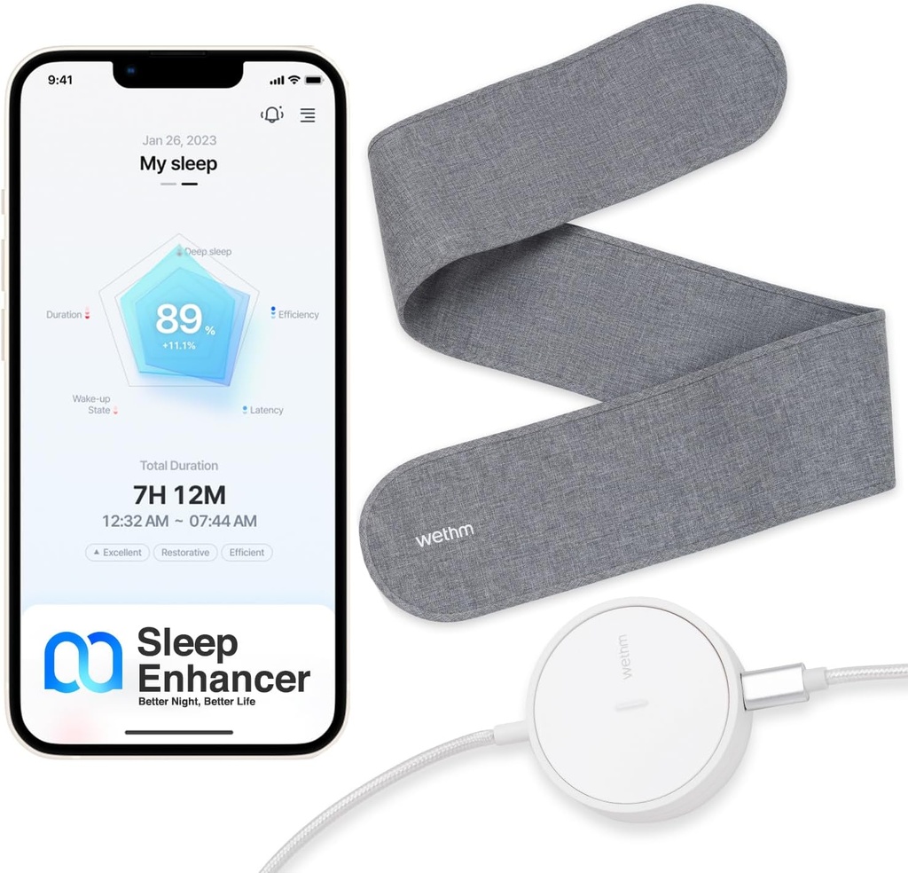 Innovative Sleep Enhancer - Não-Contacto Sleep Tracking Pad com análise do sono, alarmes de vibração, perturbação da respiração e monitorização da frequência cardíaca - Sleep Tracker para melhorar a qualidade do sono