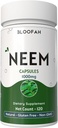 Cápsulas de Folha de Neem 1000mg Pó (Azadirachta Indica Leaf Herbal Supplement) Não-GMO, Sem Glúteo (Sem Aditivos Artificiais)