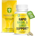HybridaR Rapid Sinus Relief and Calm – Fast Action Non-Drowsy Sinus Support and Medicine - Descongestionantes naturais para adultos com anti-histamínico, quercetina e Butterbur para alergias - 30 Cápsulas