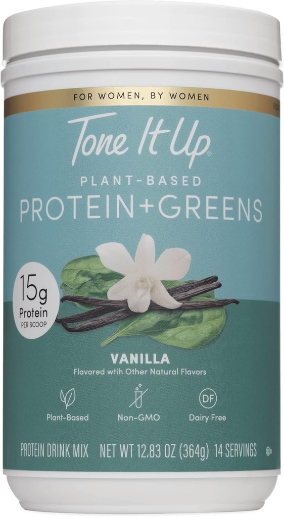 Tomá-lo para cima planta base protein powder + Verdes I Dairy Free, Kosher, não-GMO e abóbora semente proteína para as mulheres I 14 Servings, 15g de proteína – baunilha